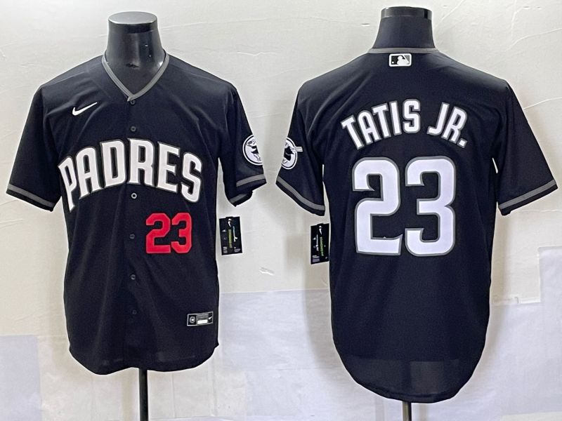 Men 2025 San Diego Padres #23 Tatis jr Black Game Nike MLB Jersey style 7034
